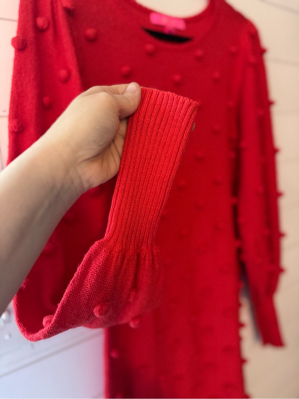 Lilly Pulitzer Red Kippa Pom-Pom Knit Sweater Dress - Picture 5 of 12